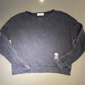 SoulCycle long sleeve waffle shirt - blue/gray - size small